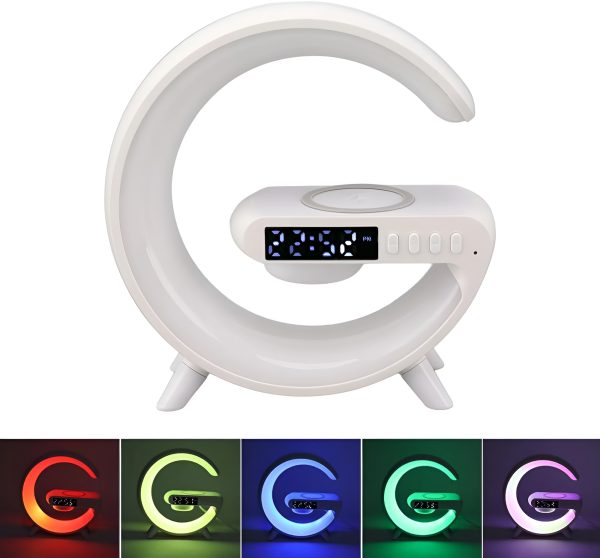 G63-G Multi-functional LED/ Clock/ Speaker & Wireless Charging Lamp Simplify Life