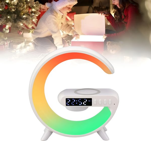 G63-G Multi-functional LED/ Clock/ Speaker & Wireless Charging Lamp Simplify Life